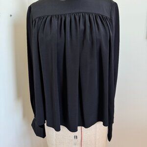 Diane Von Furstenberg Black Silk Long Sleeved Top